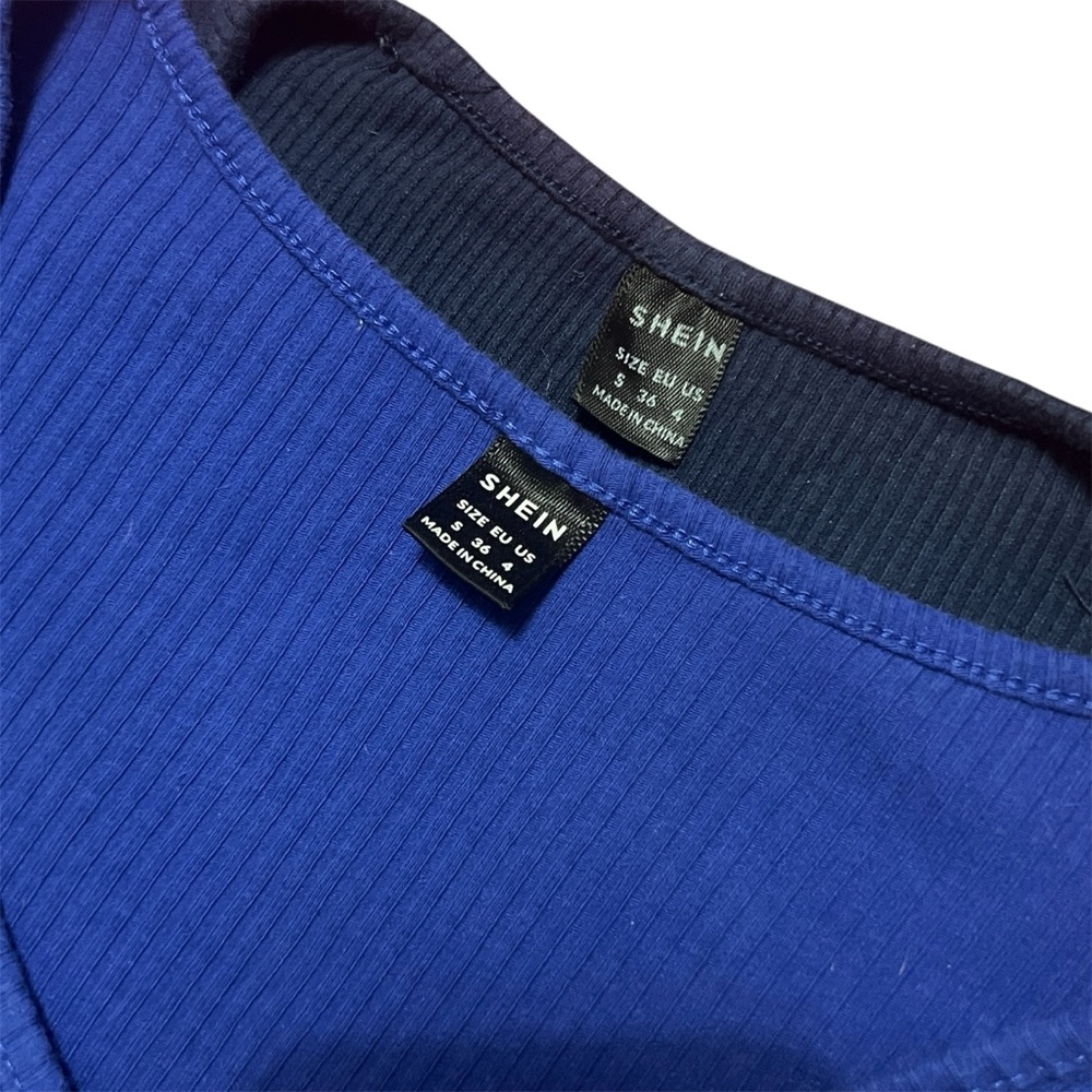 2-Pack Ribbed V-Neck Cropped Tees | Blue Bundle